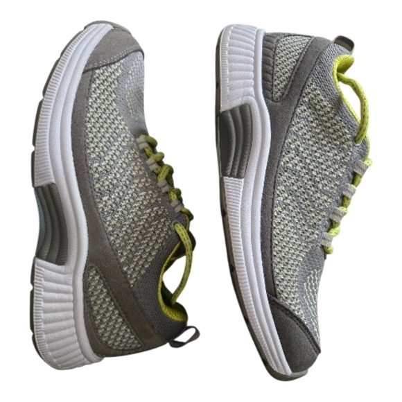 Gray and Yellow Athletic Sneakers - Picture 2 of 8